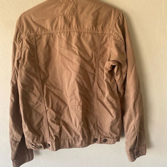 Loyalty & Faith Men tan distressed jacket outerwear - Picture 6 of 8